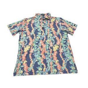 NEW Bad Birdie Men’s Lei’d Golf Core Polo Size XL Hawaiian Floral